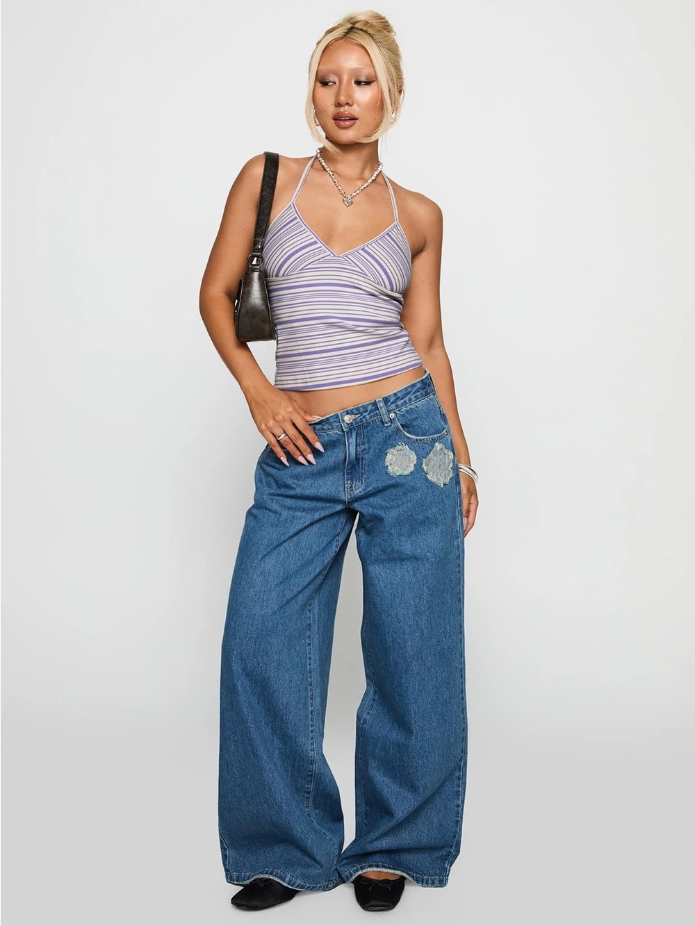 Princess Polly Flower Patch Low Rise Jeans